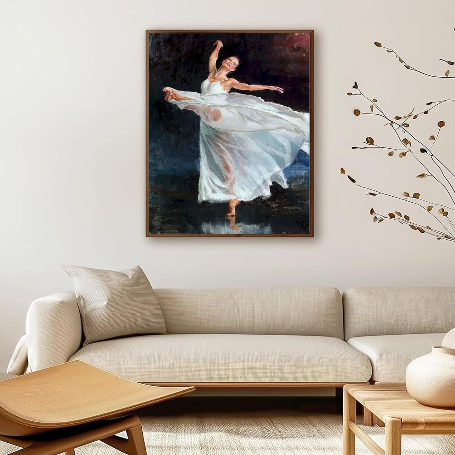 Amazon.co.jp: バレエポスターキャンバス絵画抽象的な踊る少女の壁