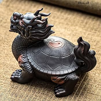 Amazon.co.jp: 龍亀（ロングイ）陶器製 置物 オブジェ 商売繁盛 開運