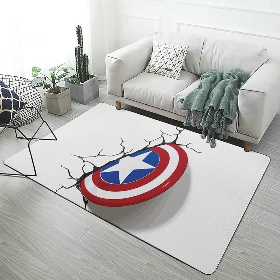 Amazon｜カーペット 絨毯 キャプテンアメリカ 盾 ラグマット