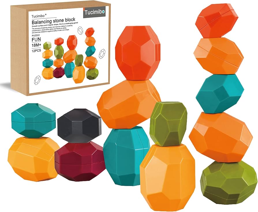 Amazon.com: Tucimibo Jumbo Balancing Stones Toy Set, Polyhedral