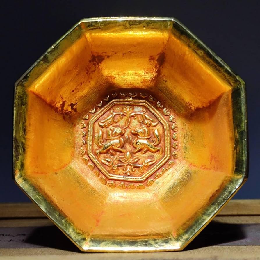 Amazon.co.jp: 6631N&B 中国骨董 人間国宝 清乾隆帝母に献寿珍宝八角八