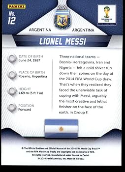 Amazon.com: 2014 Panini World Cup Prizm #12 Lionel Messi Argentina