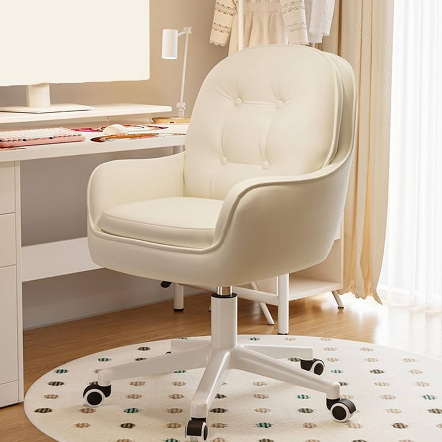 Amazon｜VRGT デスクチェア 白脚 クッション付き 回転チェア