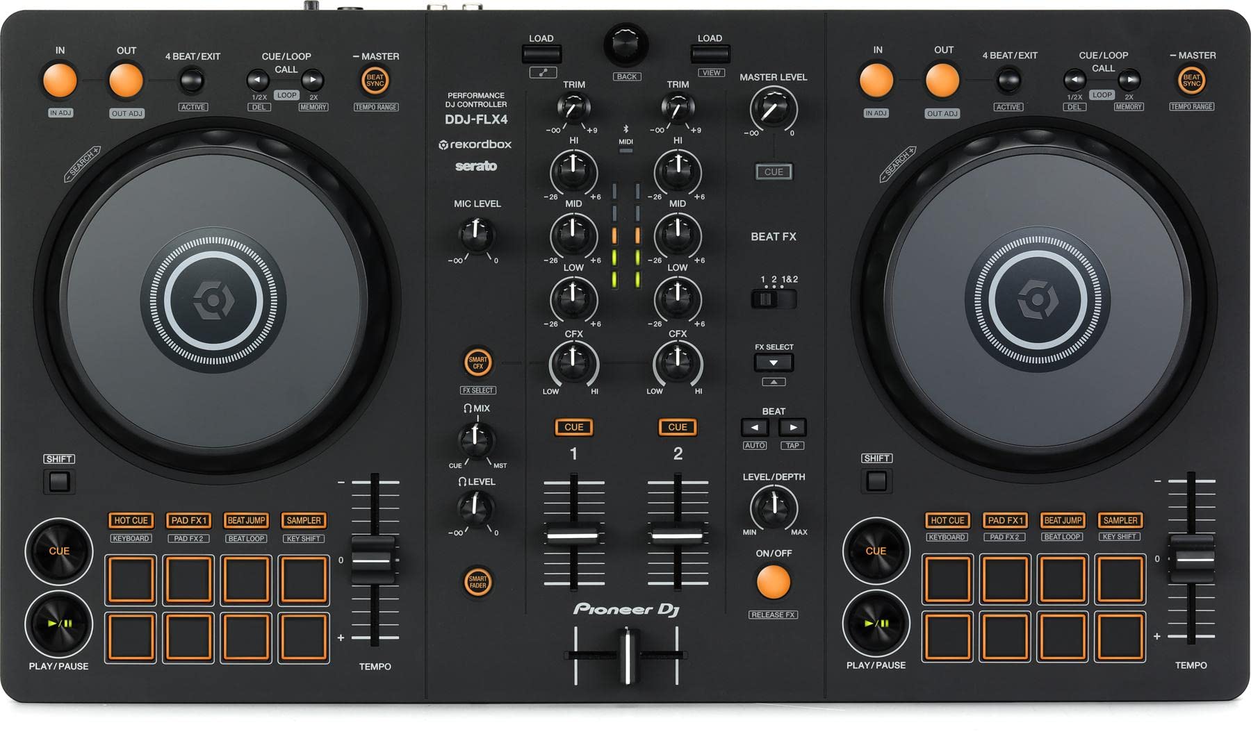 Amazon.com: Pioneer DJ DDJ-FLX4 2-deck Rekordbox and Serato DJ