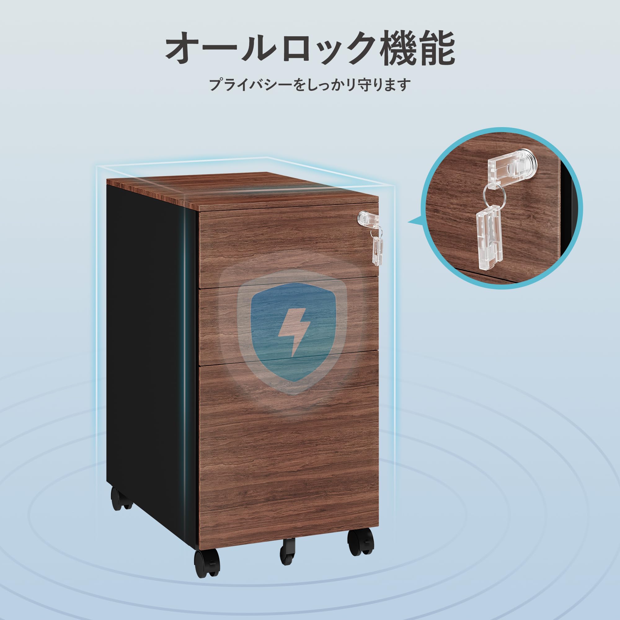 Amazon.co.jp: COOLIVE デスクワゴン キャスター付き 3段 キャビネット