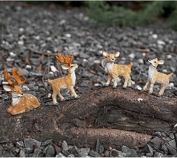 Amazon.co.jp: 可愛い置物 鹿 フィギュア ミニチュア おもしろい置物