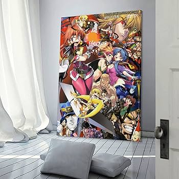 Amazon.co.jp: アニメキャラクターモンタージュポスター1 キャンバス