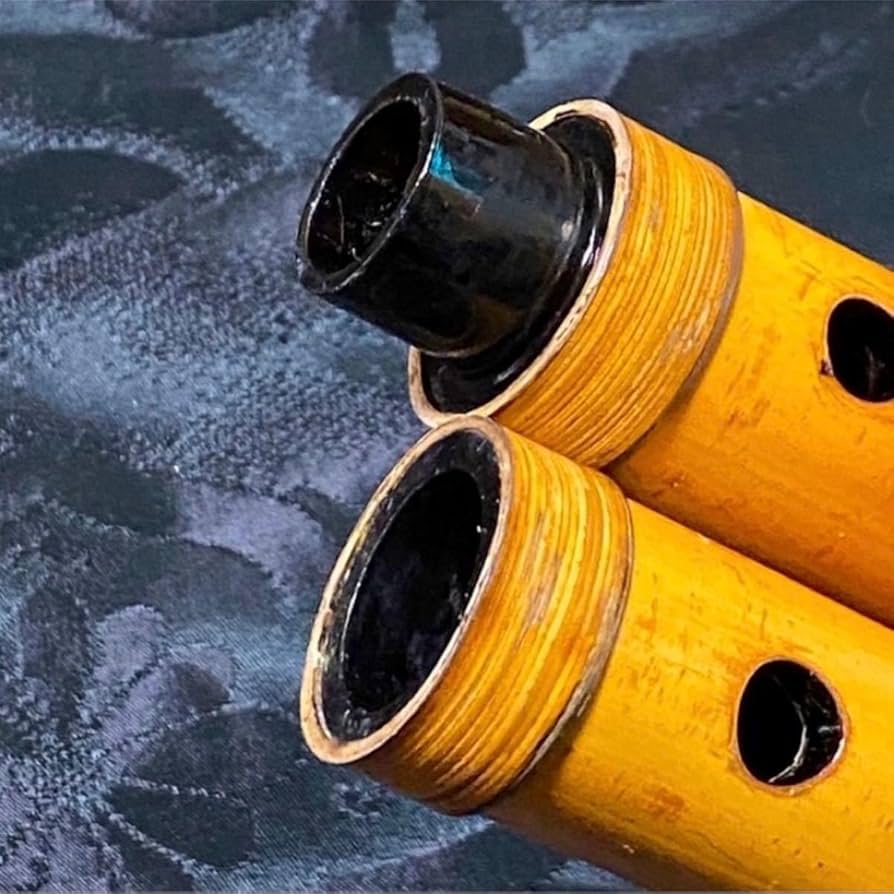 Amazon.co.jp: 尺八 琴古流 在銘 2印 二尺管 歌口 銀縁？ 中継ぎ 籐