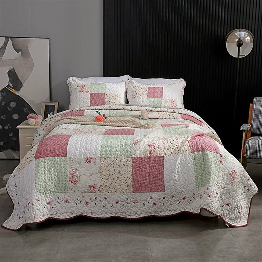 Amazon｜ベッドカバー ベッドスプレッド マルチ カバー 韓国パッチ