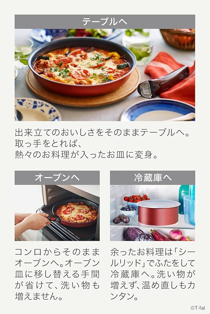 Amazon.co.jp: ティファール 取っ手のとれる 鍋 フライパンセット 3点