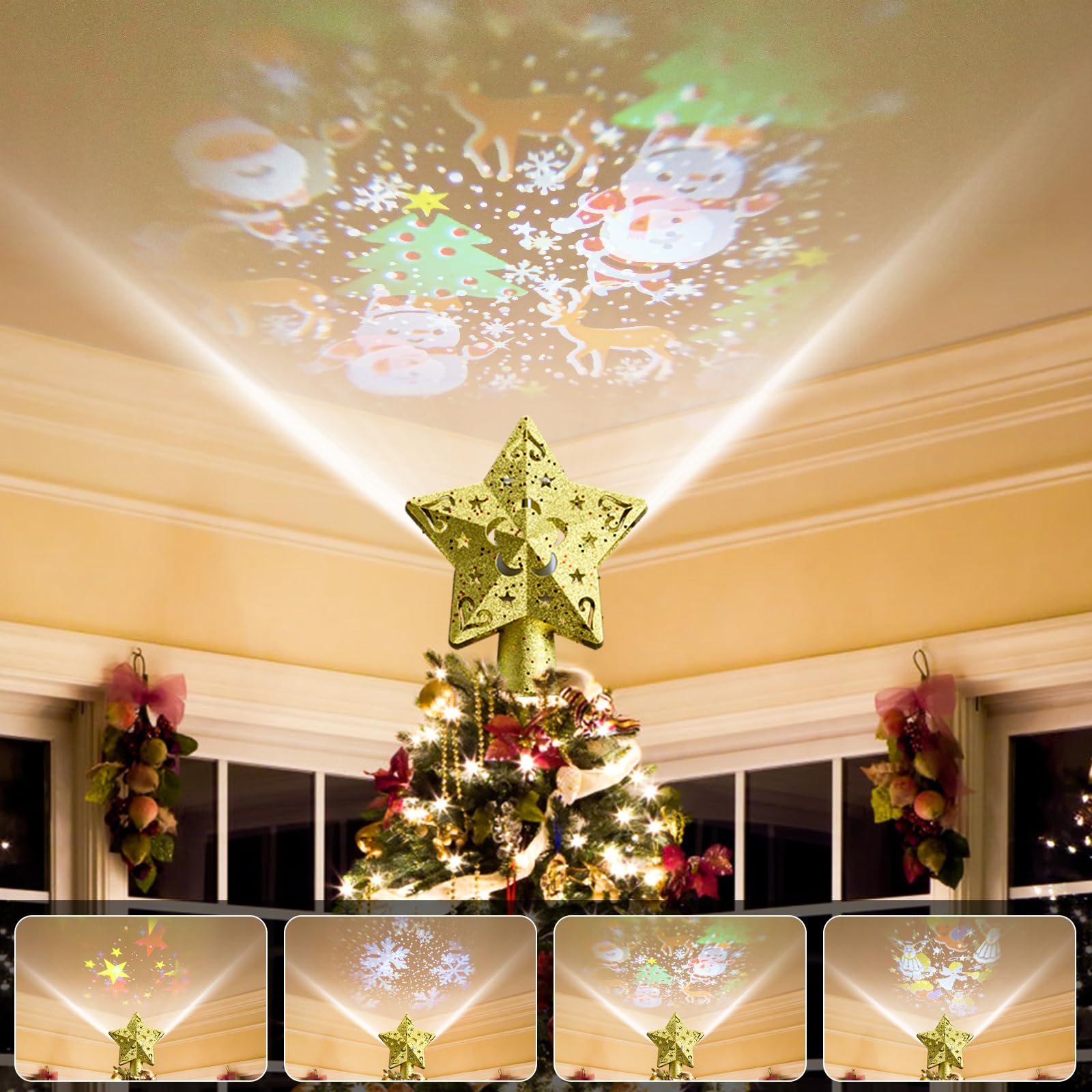 Amazon.co.jp: 2024最新 ツリートップ プロジェクタークリスマスライト