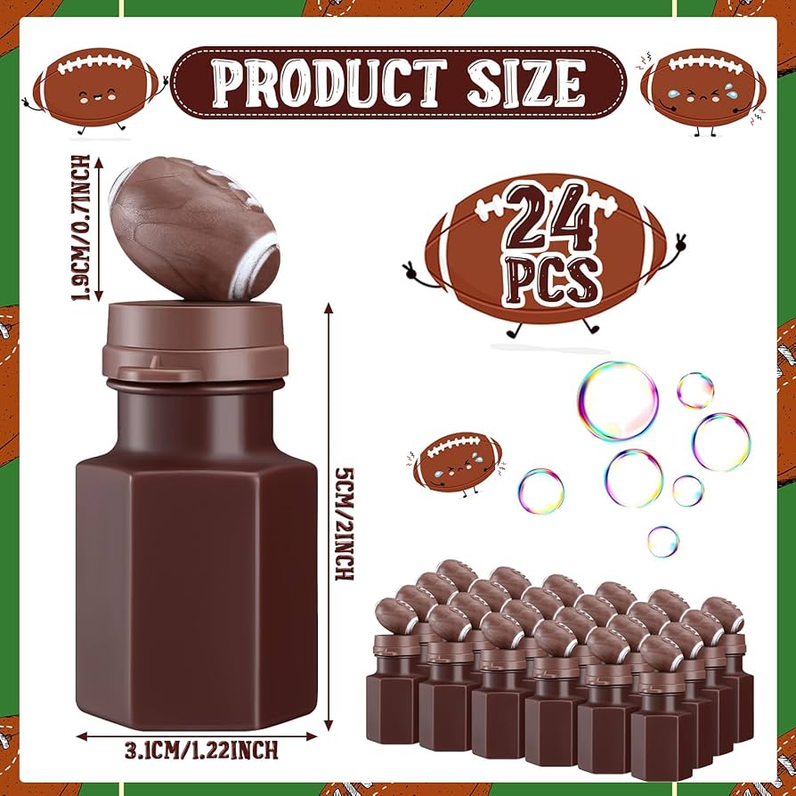 Amazon.com: Syhood 24 Pcs Football Bubbles Party Favors Sports