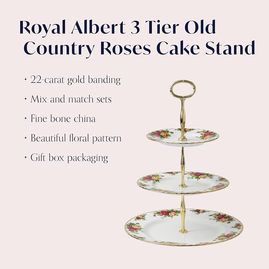 Amazon｜オールドカントリーローズ 3段ケーキスタンド ヴィンテージ