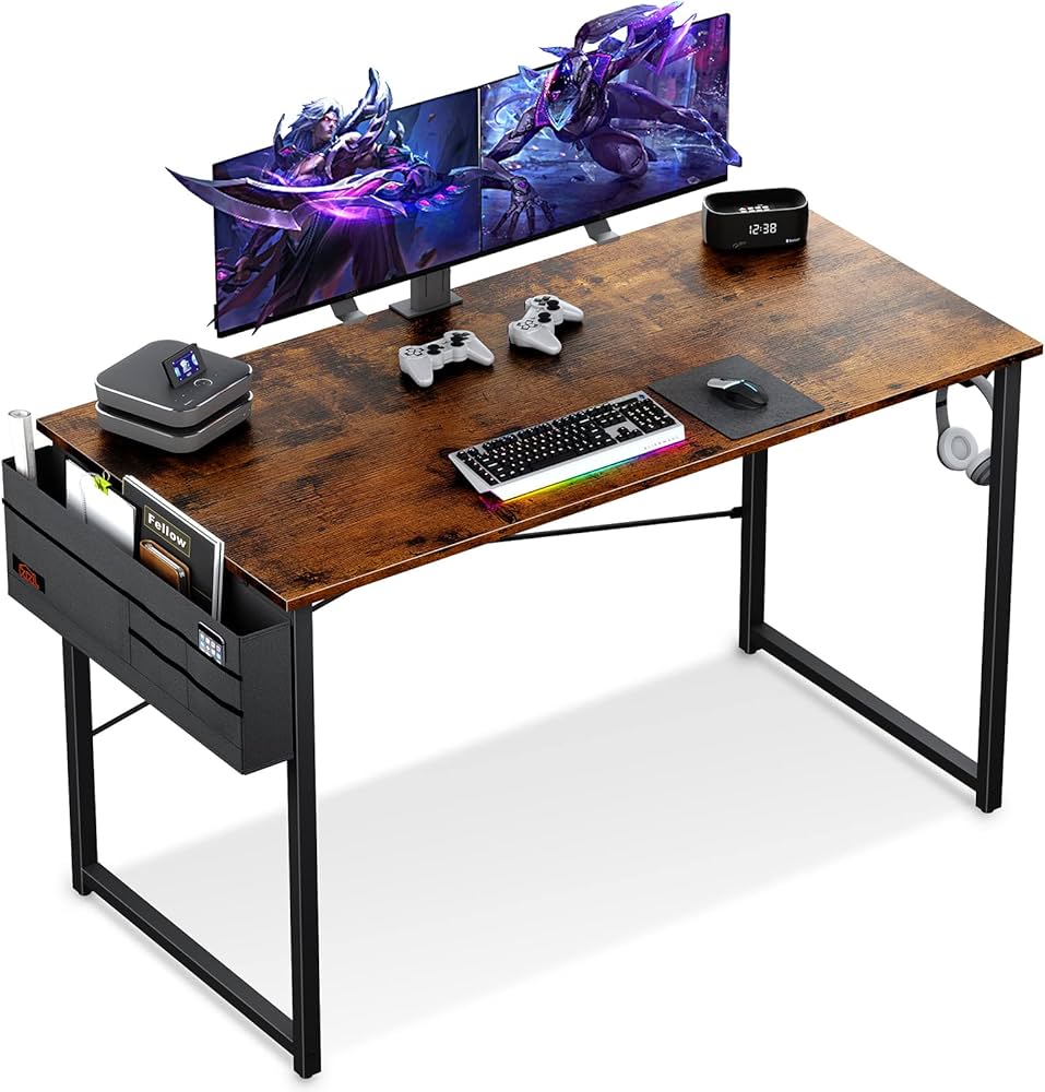 Amazon | KKL ゲーミングデスク パソコンデスク 収納袋付き 幅120×奥行