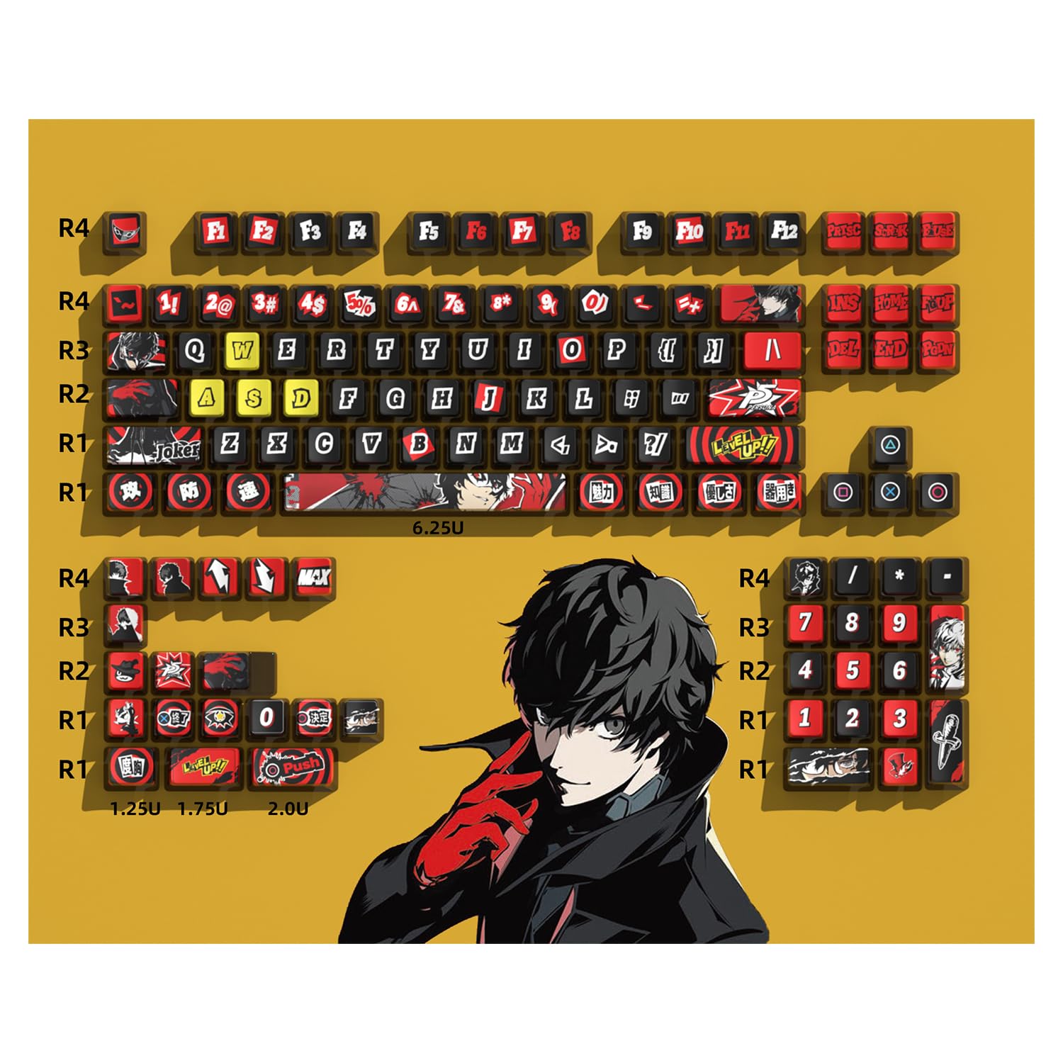 Amazon | ペルソナ5 雨宮蓮 芳澤かすみ キーキャップ グッズ PBT染め