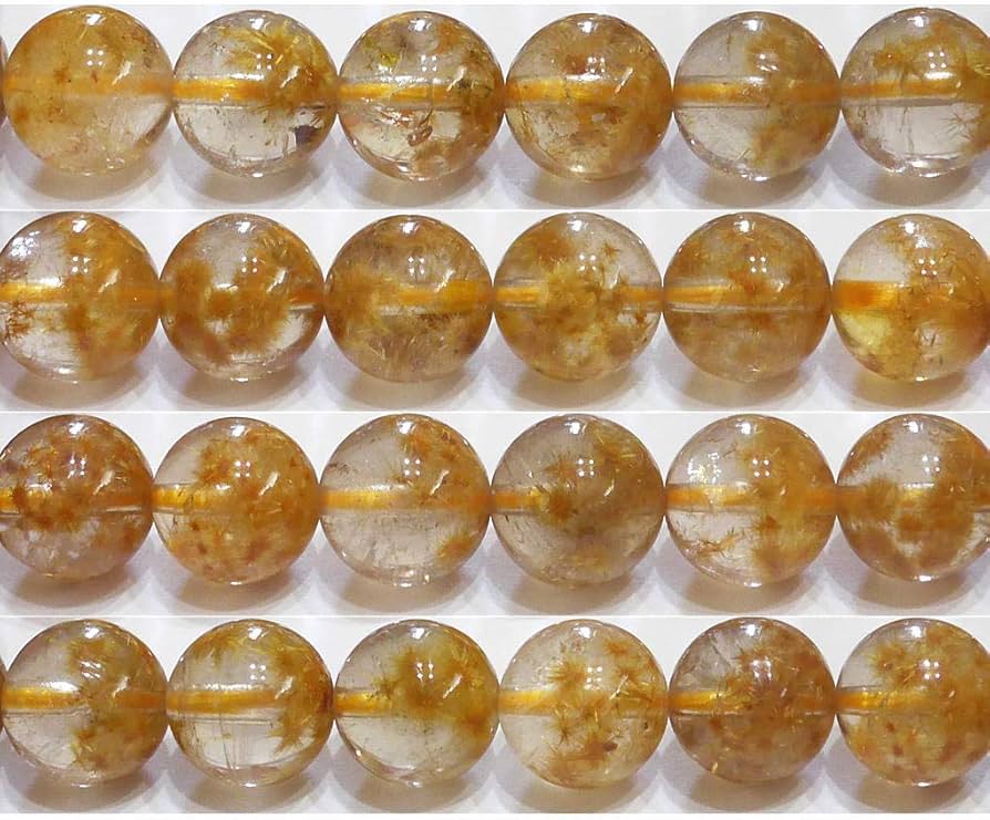 Amazon.co.jp: ルチルクォーツ 丸玉 9-10mm （フラワールチルクォーツ