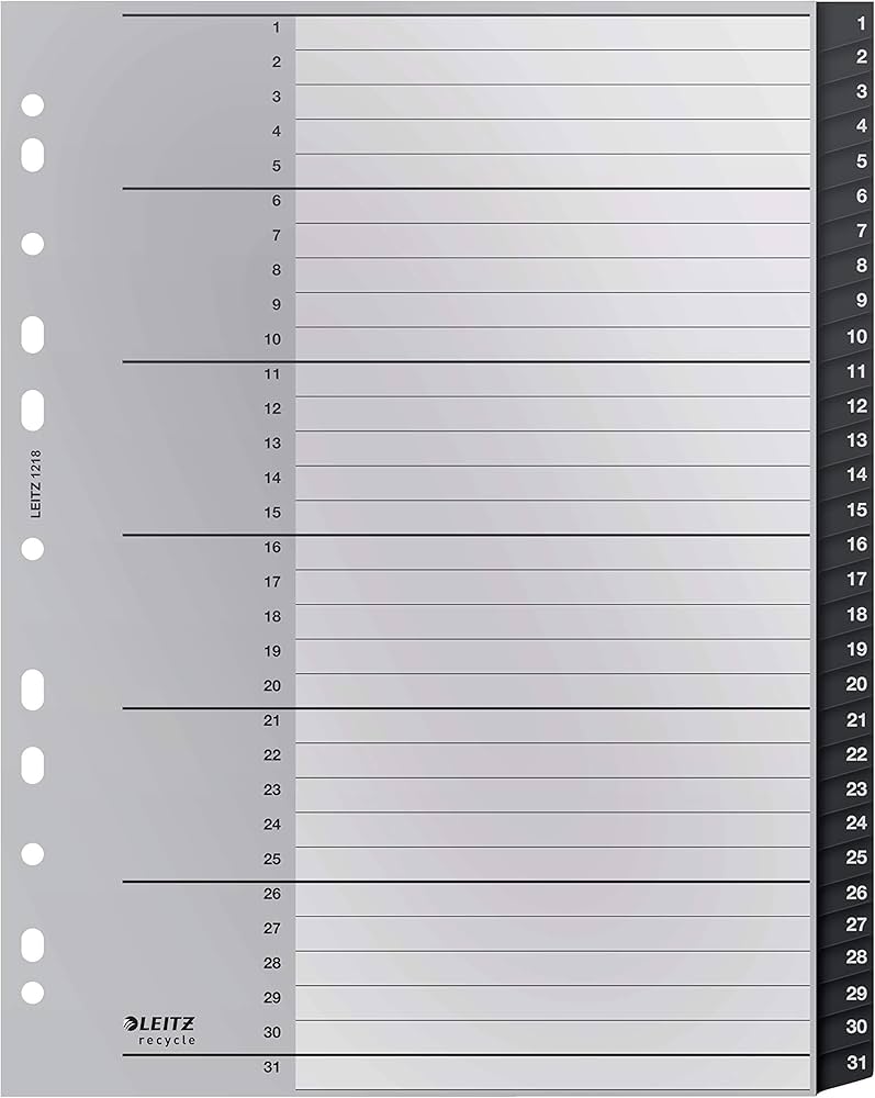 Amazon | L:インデックスリサイクル 1-31 A4 PP | インデックス