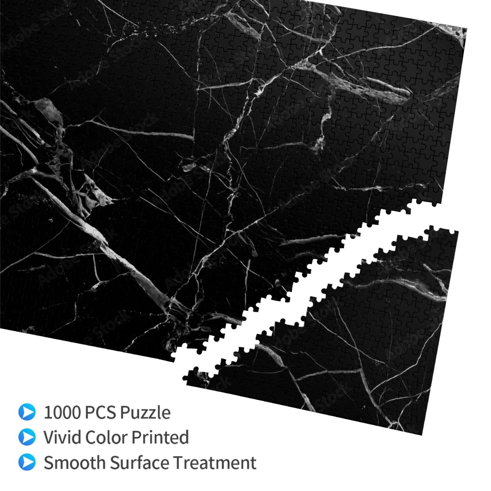 Amazon.co.jp: ジグソーパズル 1000ピース 白黒 大理石 パズル 横型