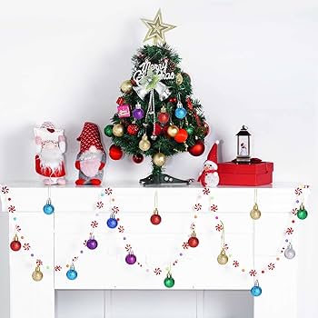 Amazon.co.jp: 80ピース ミニクリスマスツリーオーナメント カラフルな