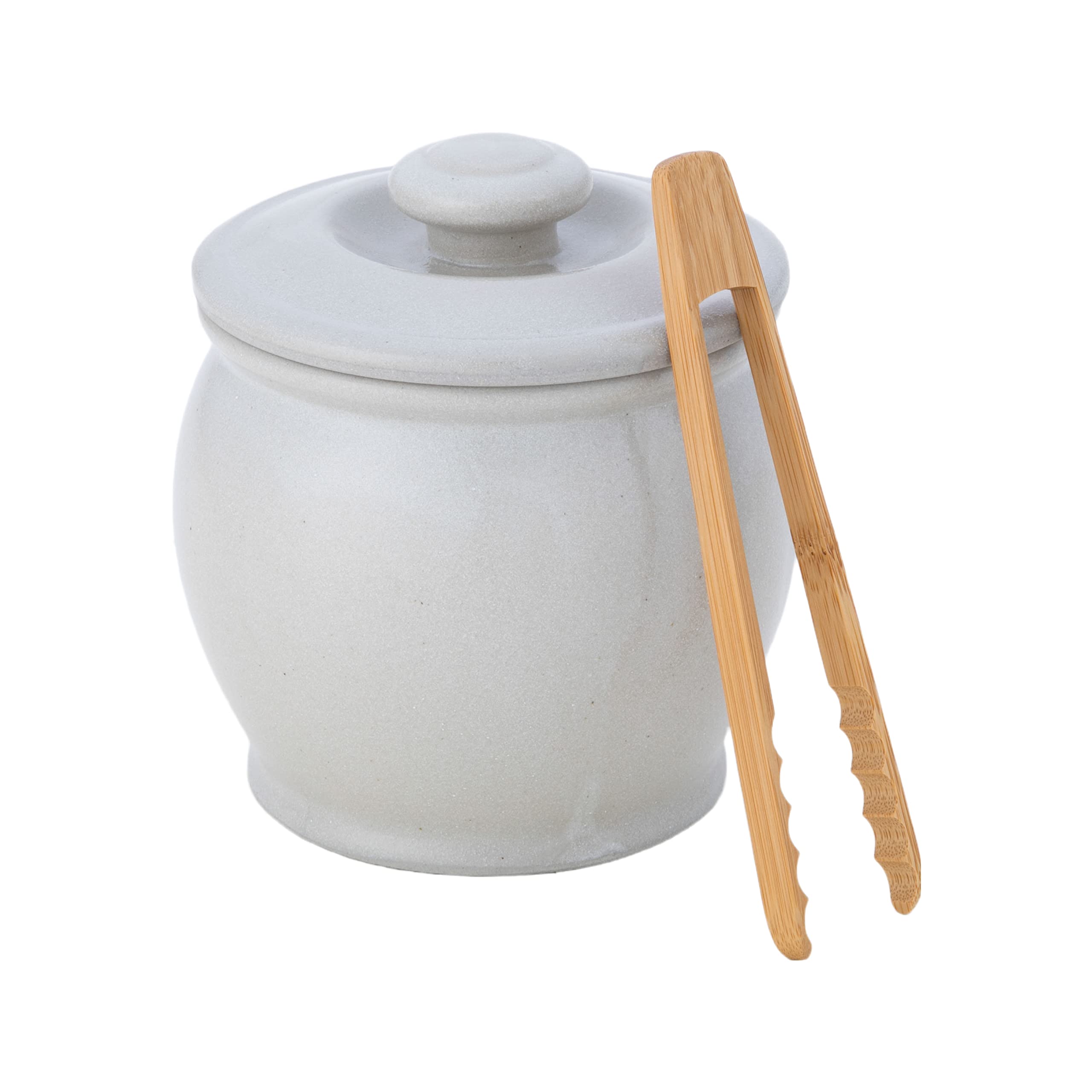 Amazon｜弥満丈製陶所欅窯 ふた付かめ (白 - 6合 / 1080ml / トング