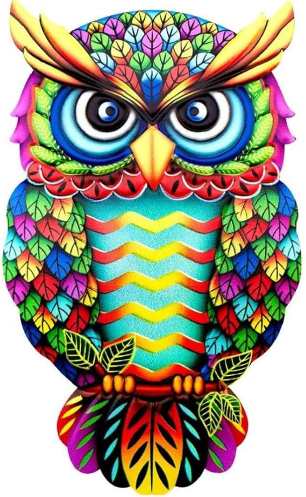 Amazon.co.jp: フクロウ メタル カラフル 彫刻 ウォールアート 装飾