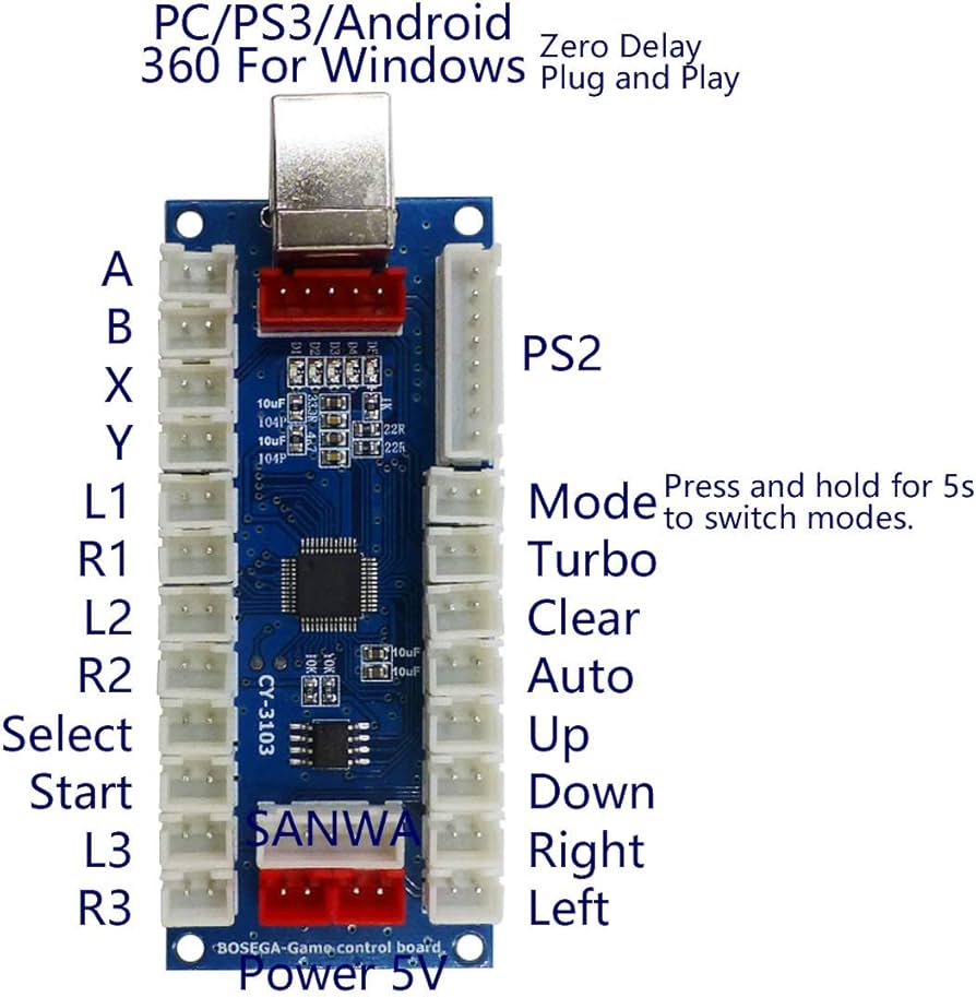 Amazon.com: SJ@JX Arcade Controller Zero Delay Encoder PCB Board