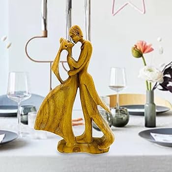 Amazon.co.jp: Surmor 木彫り 彫刻 木製 置物 インテリア 卓上 結婚