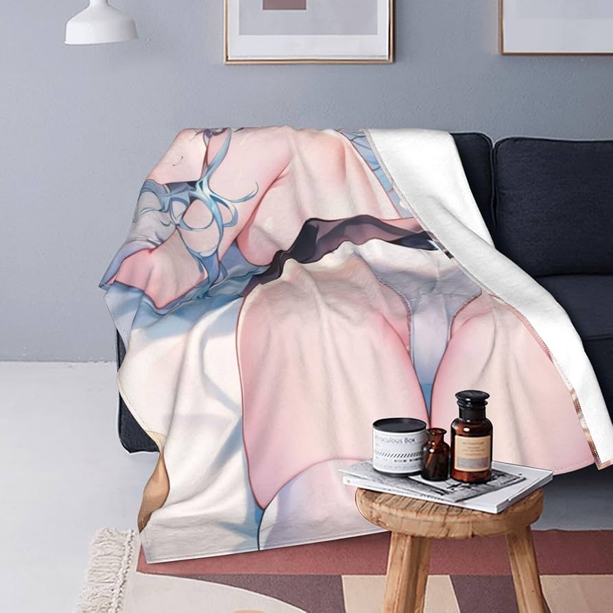 Amazon｜ブランケット 毛布 セクシー アニメキャラ柄 原神 神里綾華 白