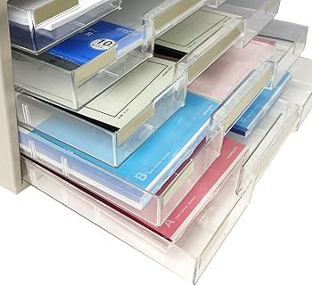 Amazon | コクヨ レターケース 透明引き出し B4横 10段 LC-YBG10M