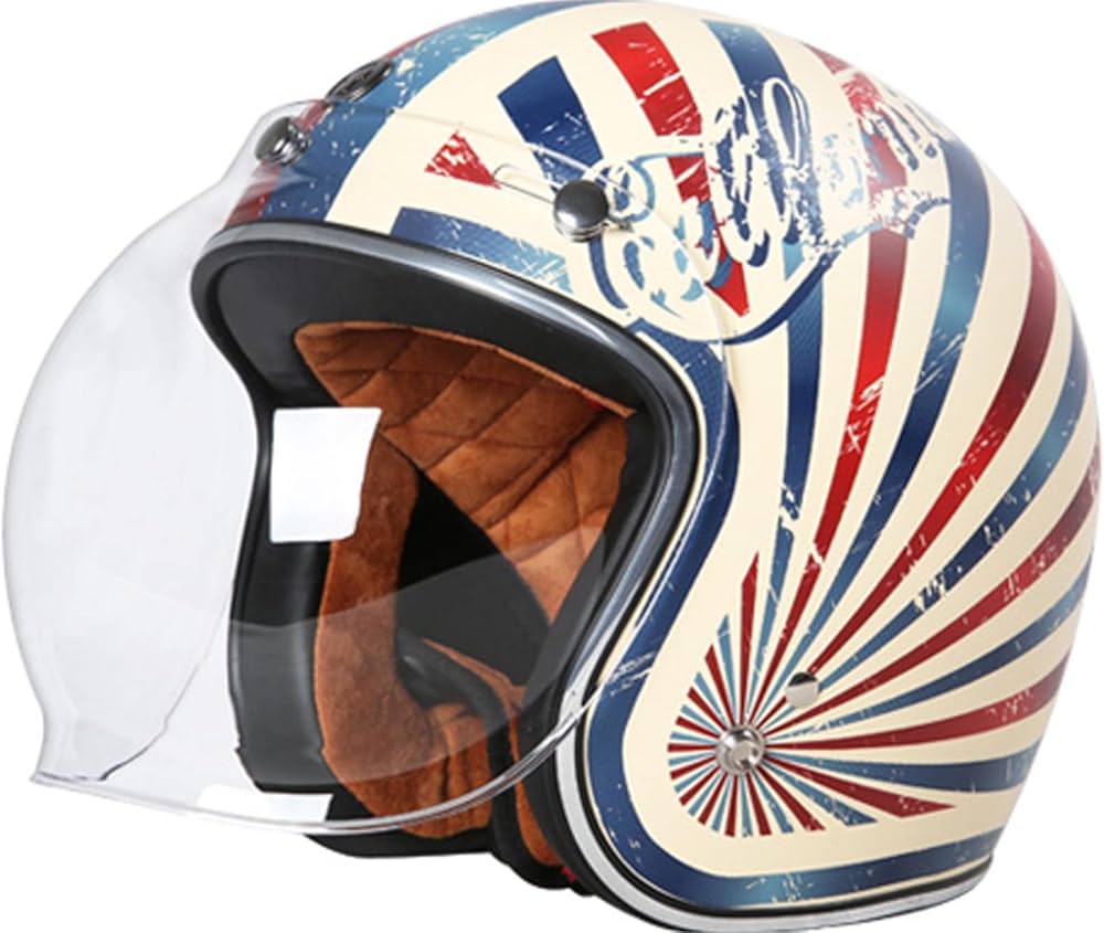 Amazon.co.jp: ヴィンテージオートバイスカルヘルメット男性用女性