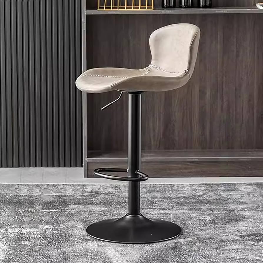 Amazon｜PUレザーバースツール、360度回転バースツール、背もたれ付き