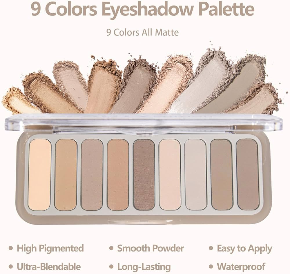 Amazon.com : Berinist 9 Colors Matte Eyeshadow Palette, High