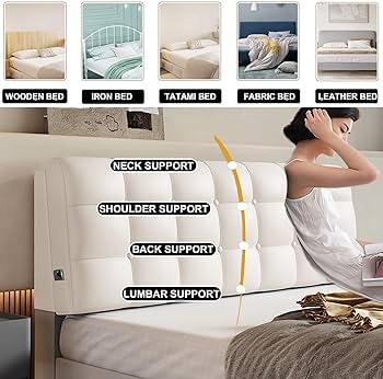 Amazon｜Generic 長方形のヘッドボード枕フェイクレザーベッド背もたれ