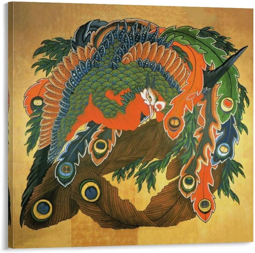 Amazon.co.jp: 葛飾応為 浮世絵 八方睨み鳳凰図 ポスター 部屋飾り