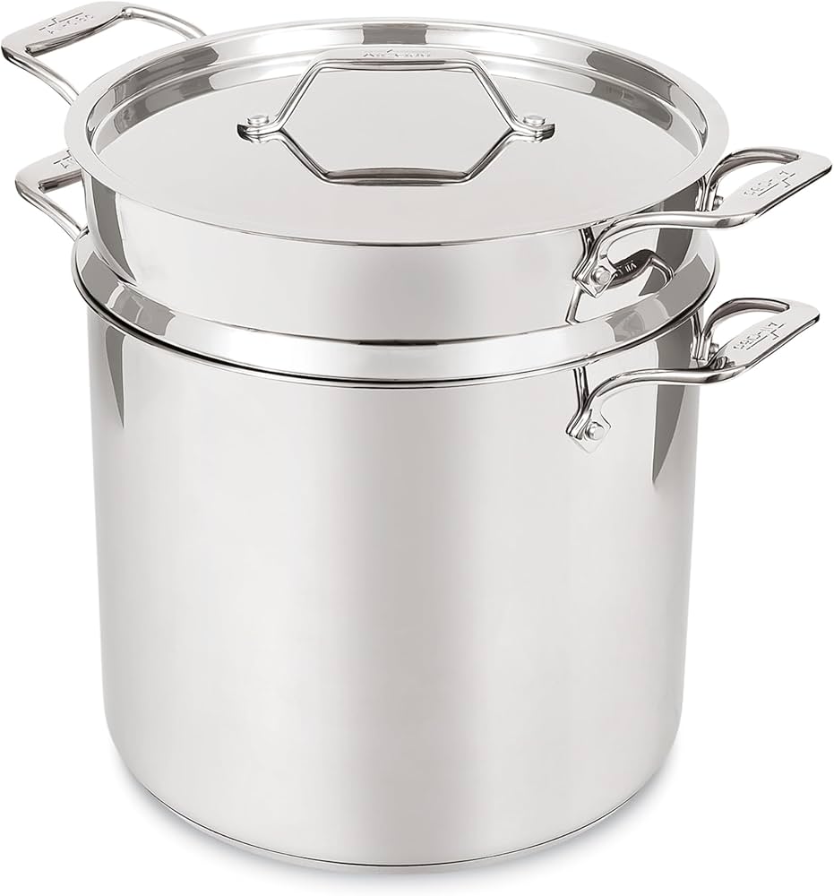 All-Clad Simply Strain Stainless Steel Stockpot, Multipot with