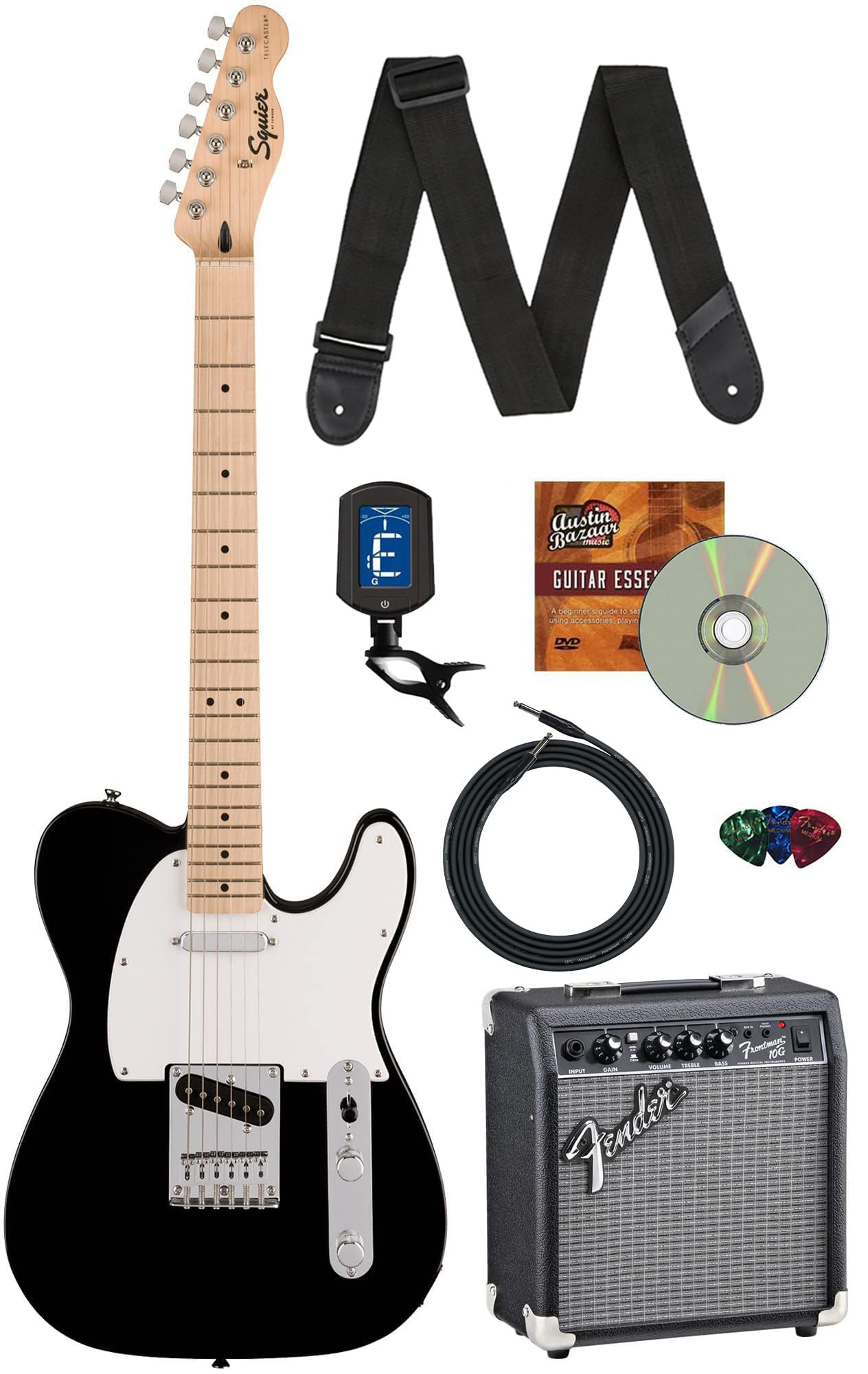 Amazon.com: Fender Squier Sonic Telecaster - Black Bundle with Amp