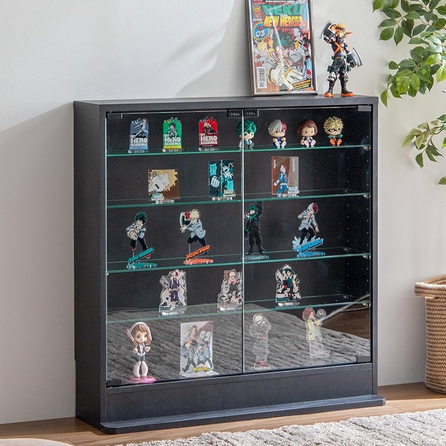 Amazon.co.jp: 家具350 コレクションケース 幅80 ガラス シェルフ 収納