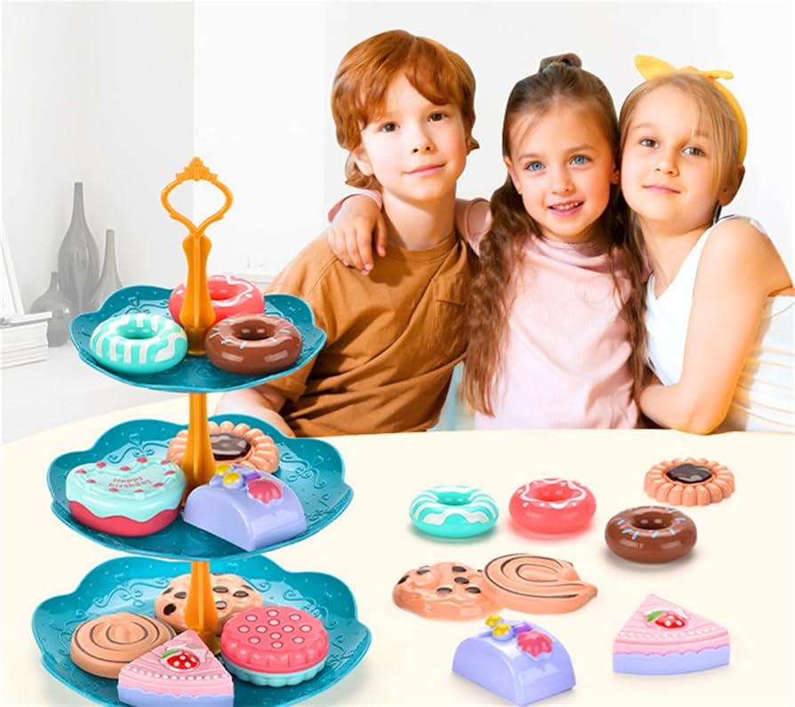 Amazon | Bonlting 10+1 ピンク 3段 カップケーキスタンド リアルな