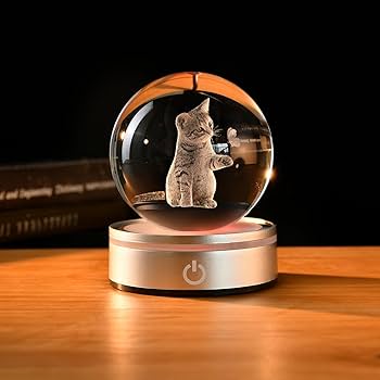 Amazon.co.jp : IFOLAINA 誕生日 プレゼント 3D可愛い猫 クリスタル