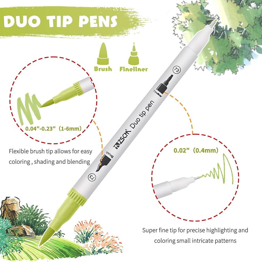 Amazon.com: ZSCM 72 Colors Markers for Adult Coloring Books No