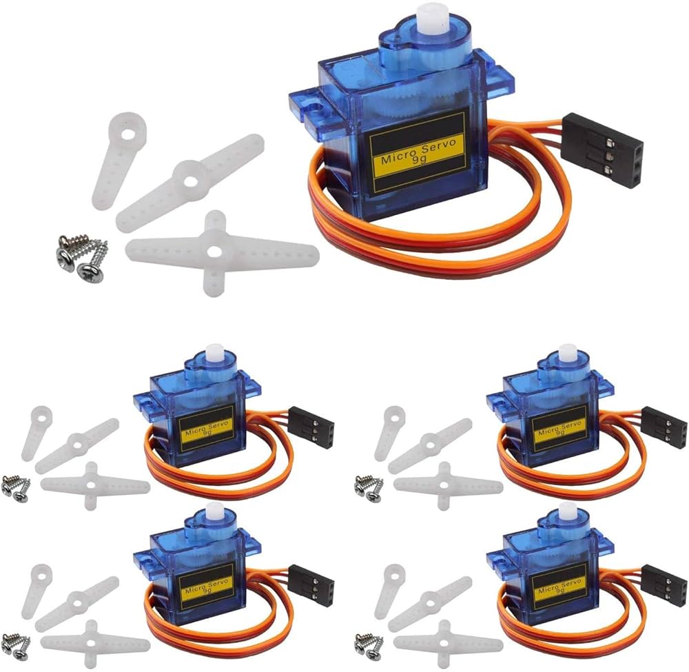 Amazon.co.jp: ICQUANZX 5個SG90 9Gマイクロサーボモーターキット、RC