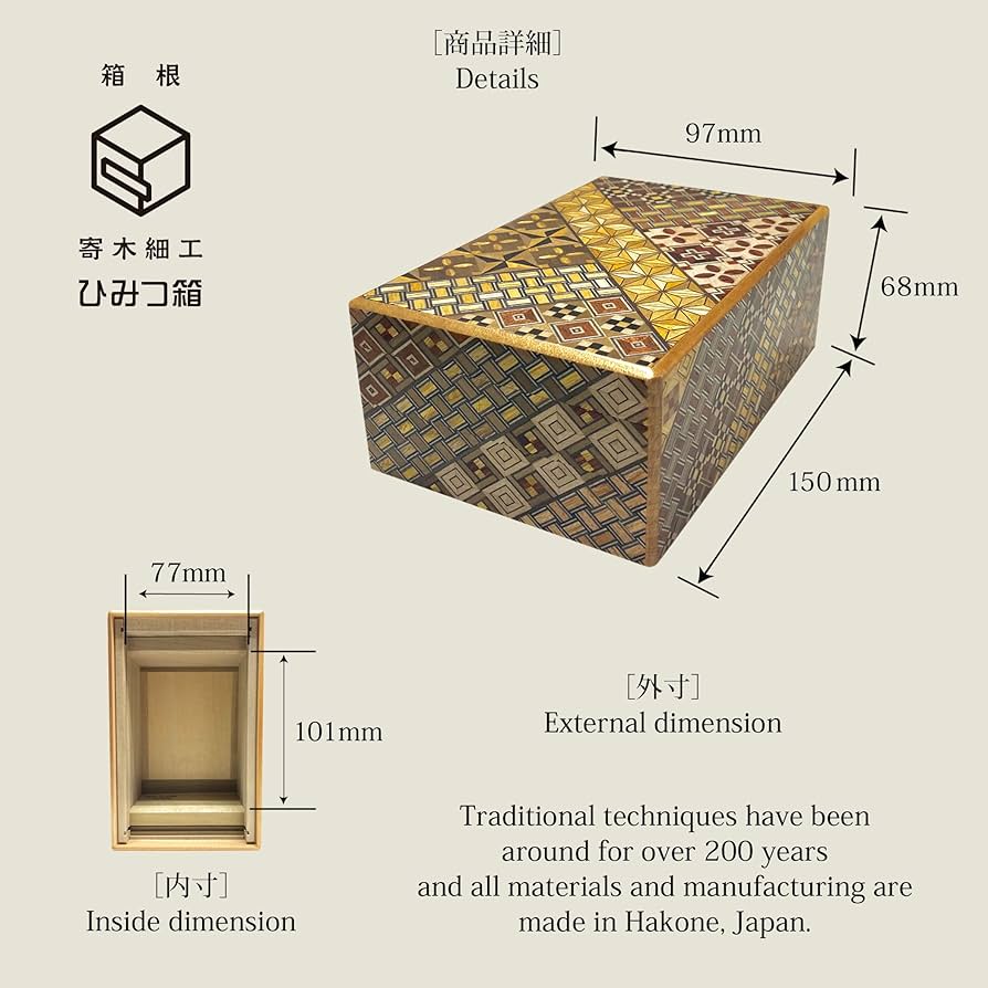 Amazon | 箱根 寄木細工 ひみつ箱 箱付き 伝統工芸品 パズル PuzzleBox