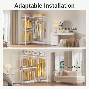Amazon.com: VIPEK L4 Garment Rack L Shaped Clothes Rack for Corner