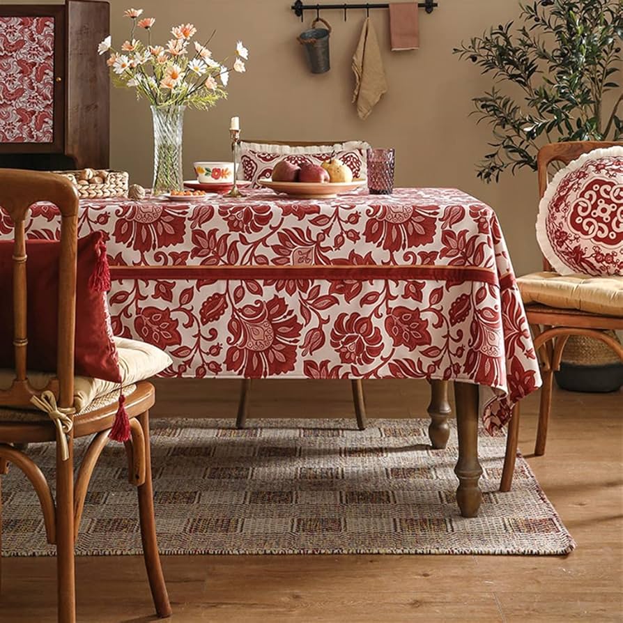 Amazon｜テーブルクロス 中国赤茶テーブルクロス布結婚式の装飾