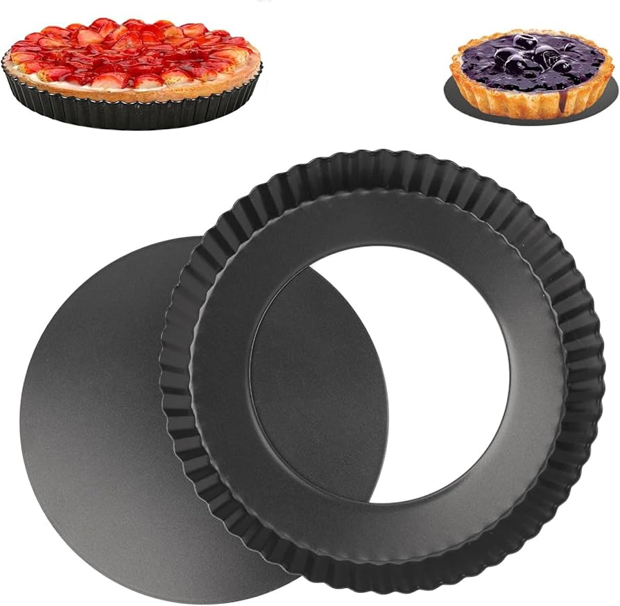 Amazon | TVETE タルト型 底取れ 直径22cm 8インチ ケーキ型 円形 炭素