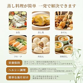 Amazon | せいろ蒸し器 蒸し板【高さ調整輪 断熱手袋 シート100枚