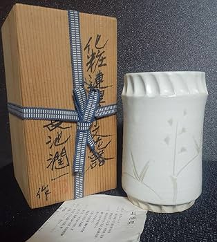 Amazon.co.jp: 希少作家 長池潤一 作 化粧連理草文花器 師 人間国宝