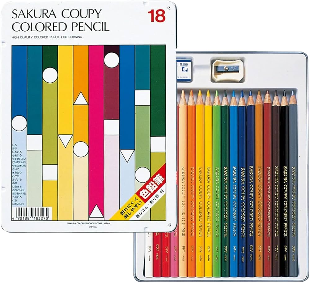 Amazon | サクラクレパス クーピー色鉛筆 18色 PFY18 | 色鉛筆