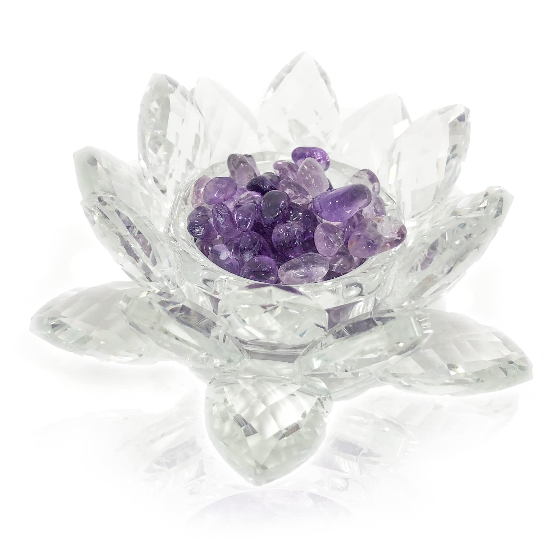 Amazon.co.jp: サンキャッチャー 蓮の花 クリスタル 置き物 水晶