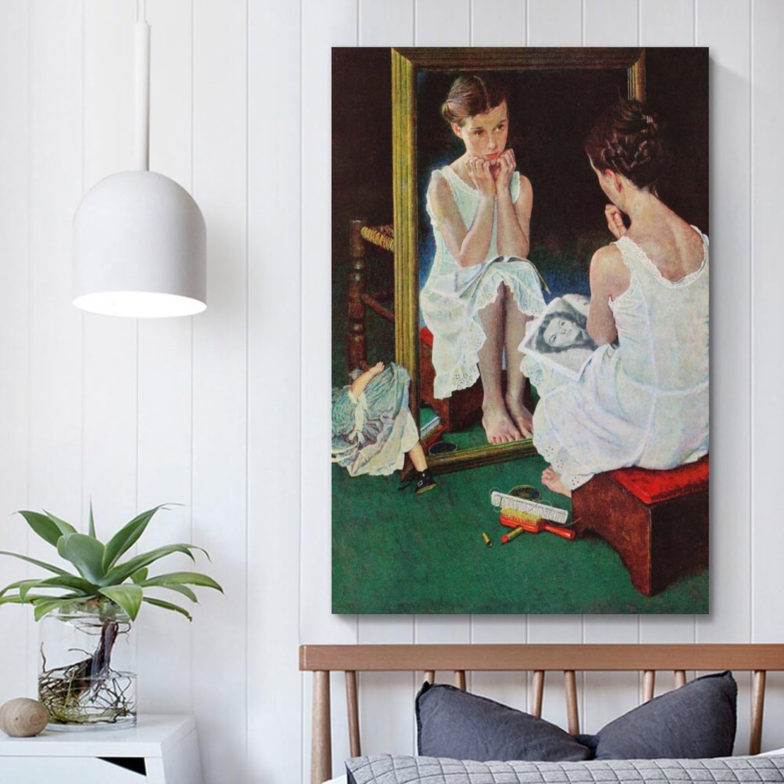 Amazon.co.jp: ノーマン・ロックウェル「鏡の少女」ポスター ポスター